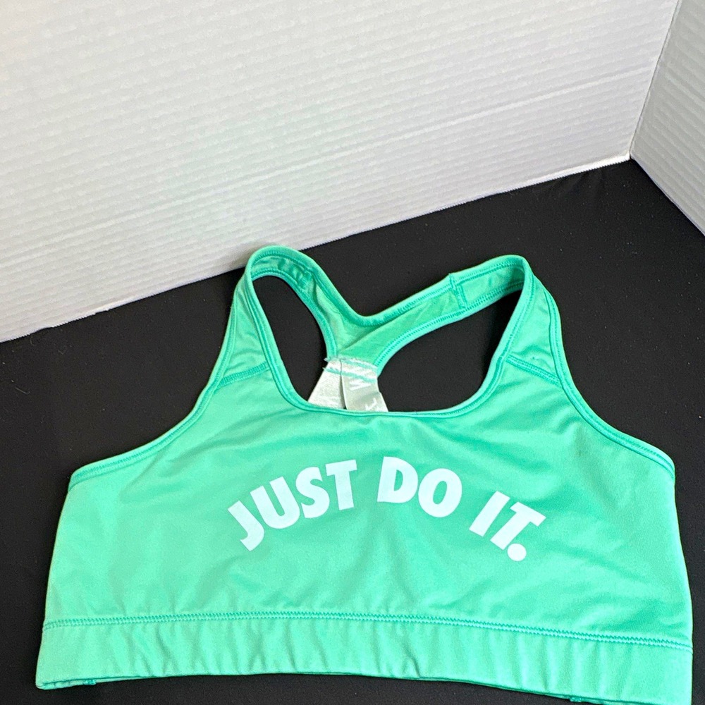 Nike Just Do It Women's Racerback Sports Bra Green Size S Medium Support